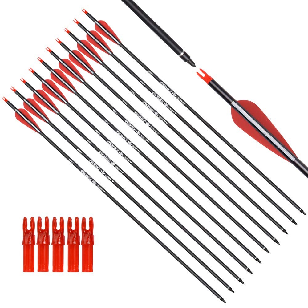 Archery Carbon Arrow Hunting Target Practice Arrows 30 Inch 30 inch 12PCS