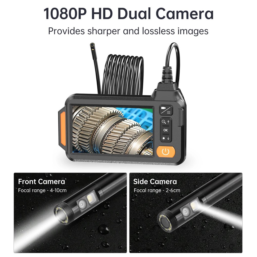 Upgrade Endoscope Camera with Light, 4.3' IPS Screen 1080P HD Inspection Camera
