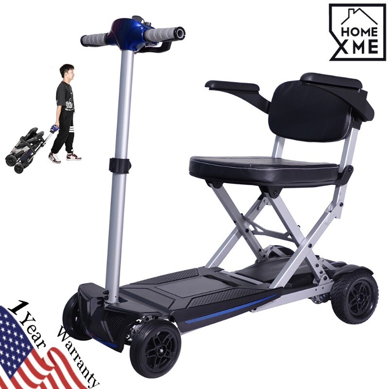 Lightweight Travel Mobility Scooter Foldable 4 Wheels 9.32miles 275 lb Capatity