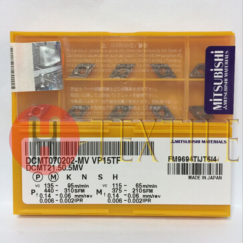 New MITSUBISHI DCMT070202-MV VP15TF DCMT21.50.5MV Carbide Inserts 10Pcs/Box