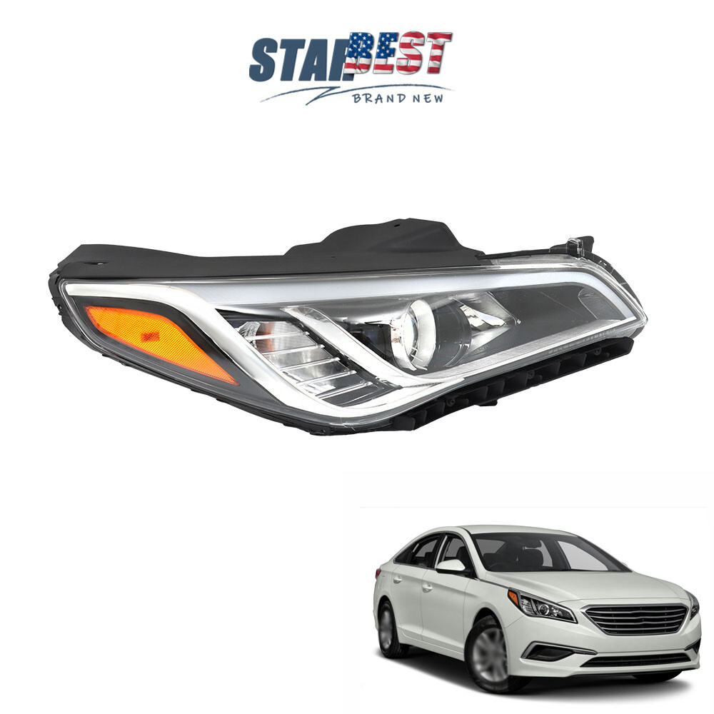 Single Headlight For Hyundai Sonata 2015-2017 RH/Passenger Side Headlamp Halogen