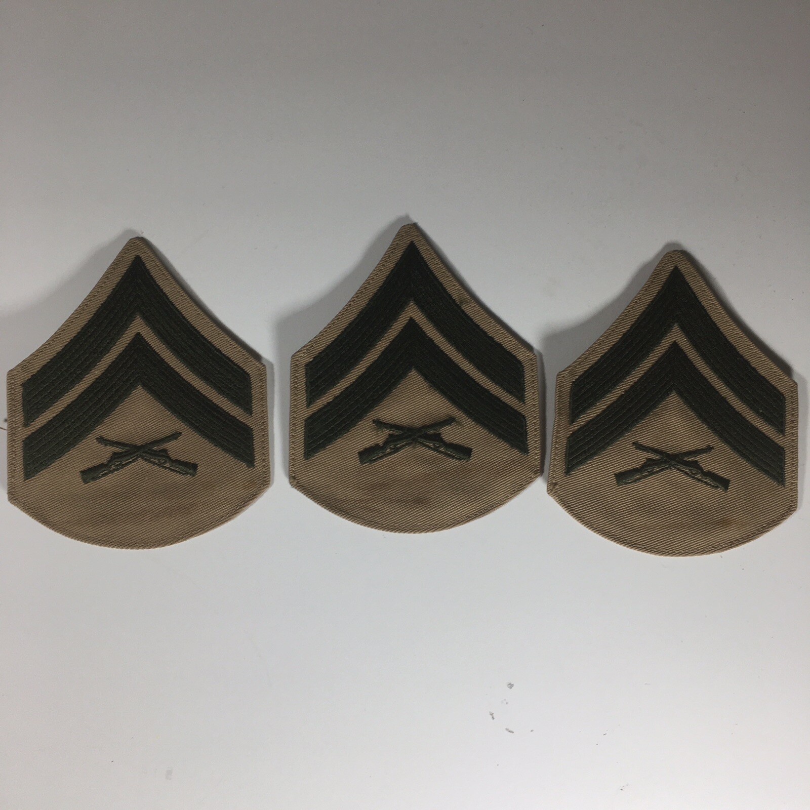 USMC Private First Class PFC Marines Chevrons PATCH set Green / Brown