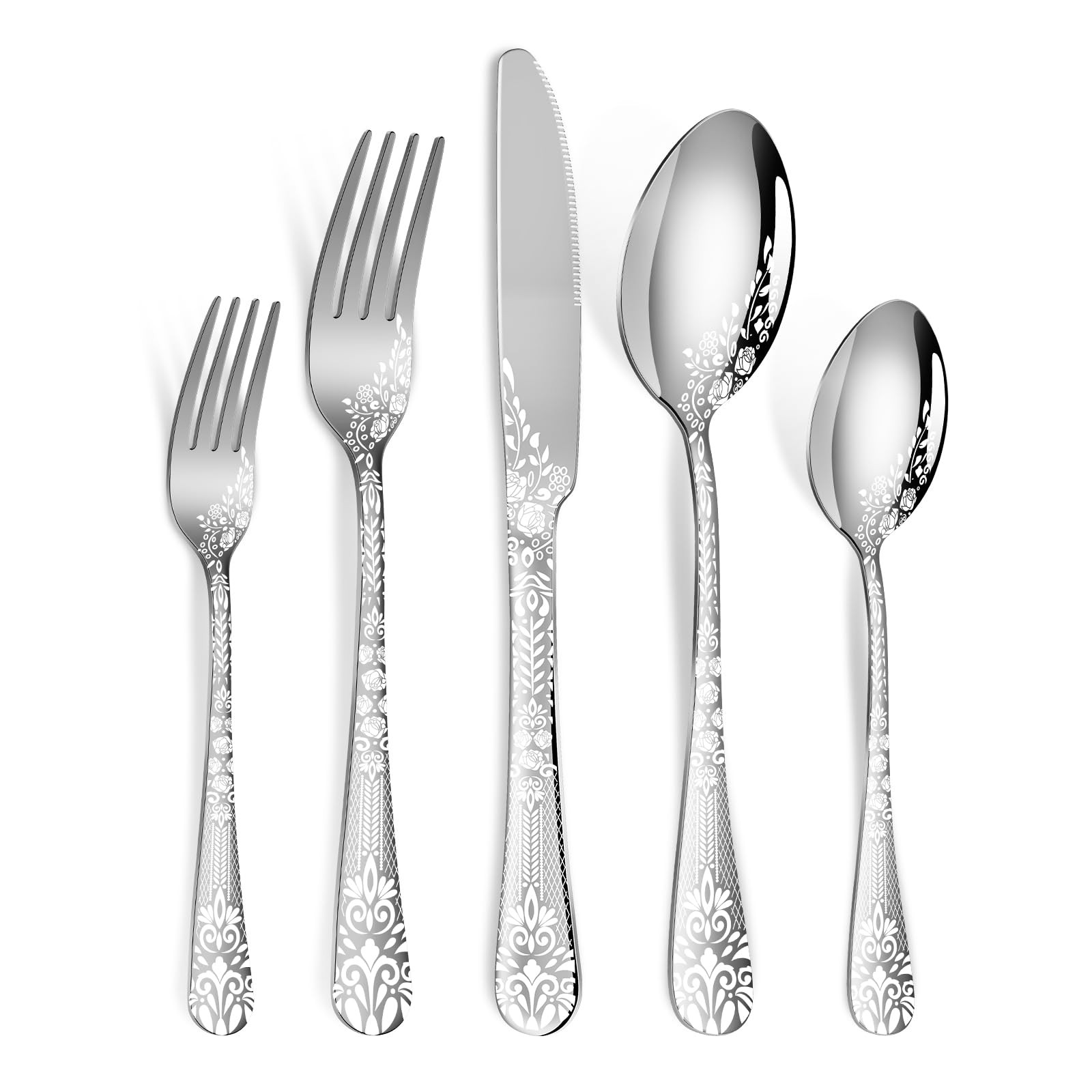 40-Piece Silverware Set Stainless Steel Flatware Cutlery Set Service for 8 Ut