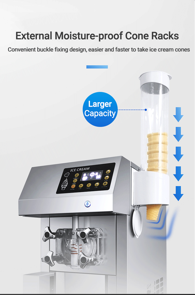 12L/H High Quality Tabletop Ice Cream Machine Automatic Ice Cream Maker Machine