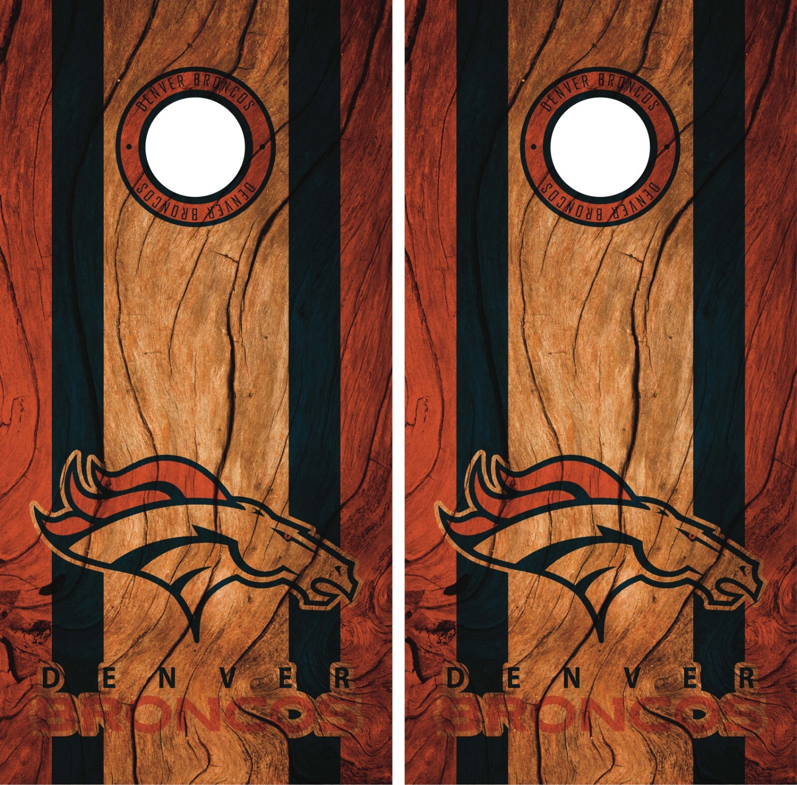 Denver Broncos Cornhole Wrap Game Skin Decal Wood Design VZ426