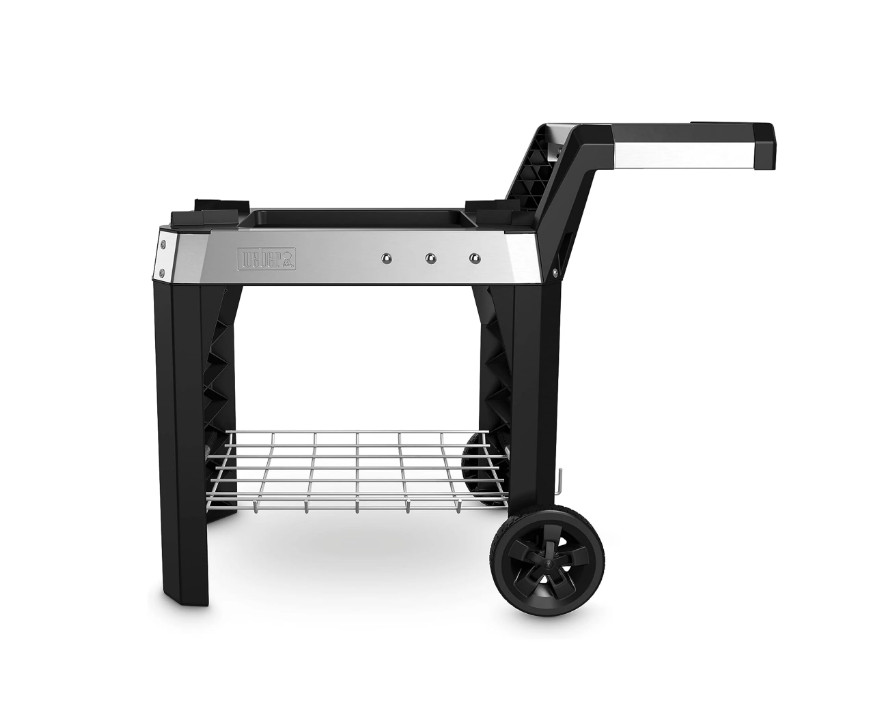 New Weber Pulse 2000 Electric Grill Black Rolling Cart w/Foldable Table FreeShip
