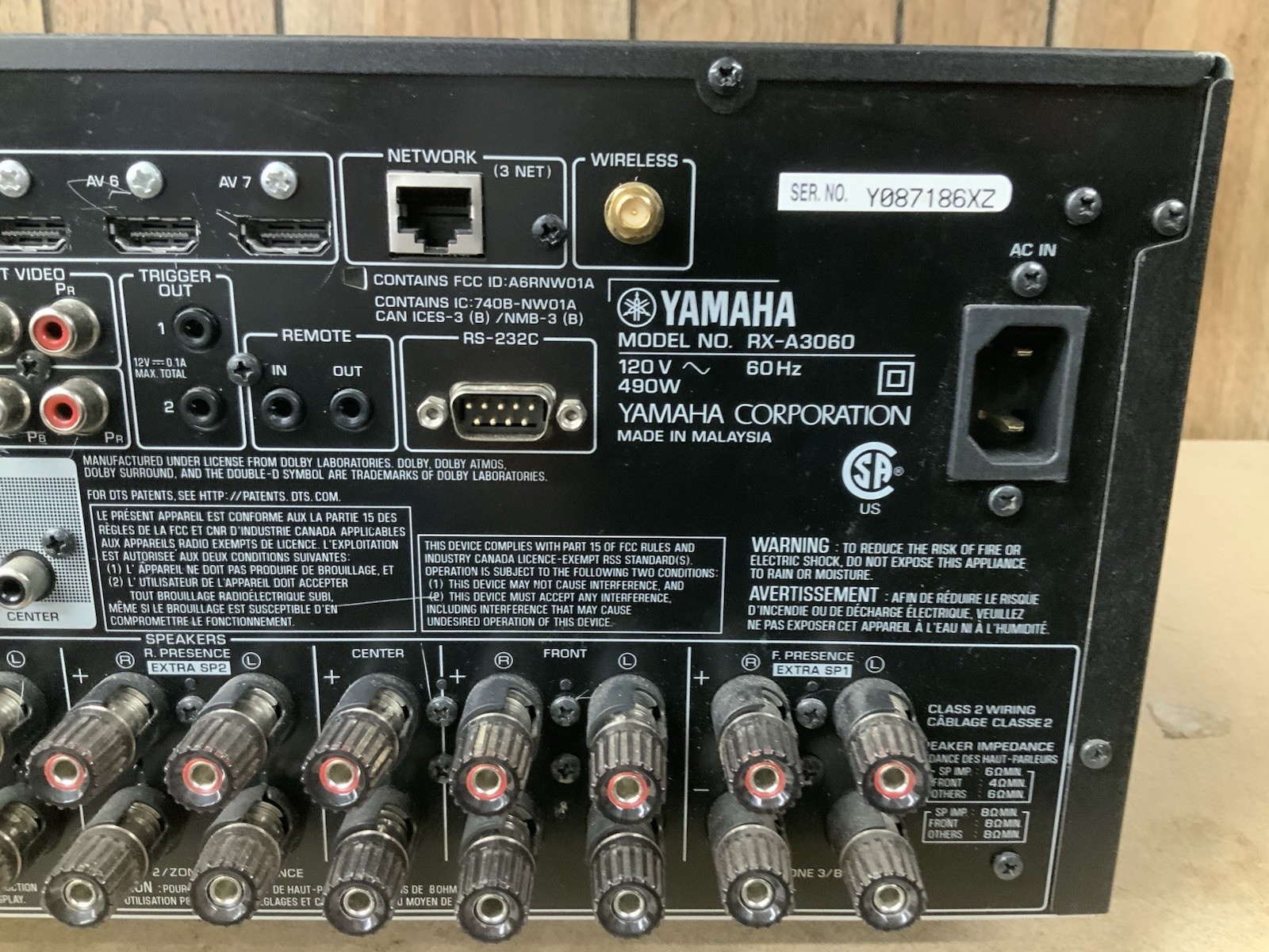 Yamaha Adventage RX-A3060 Network A/V Receiver. No Remote