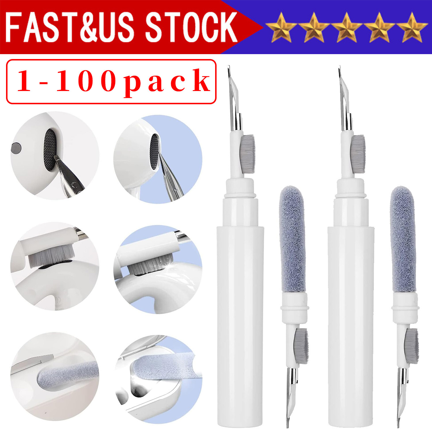 Cleaning Pen For Airpods Pro1 2Earphones Cleaner Kit Soft Brush Case Earbuds Lot