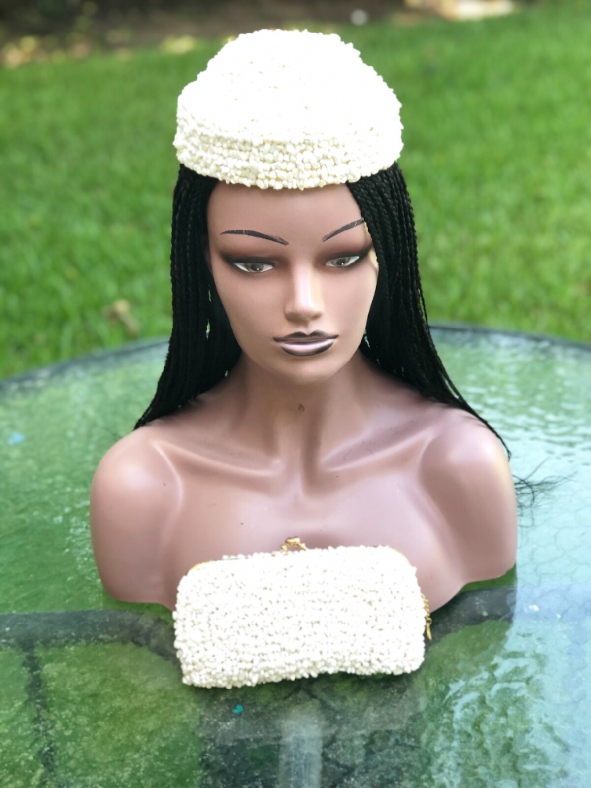 %C2%A0Handmade %C2%A0white clutch bag hat %C2%A0made with