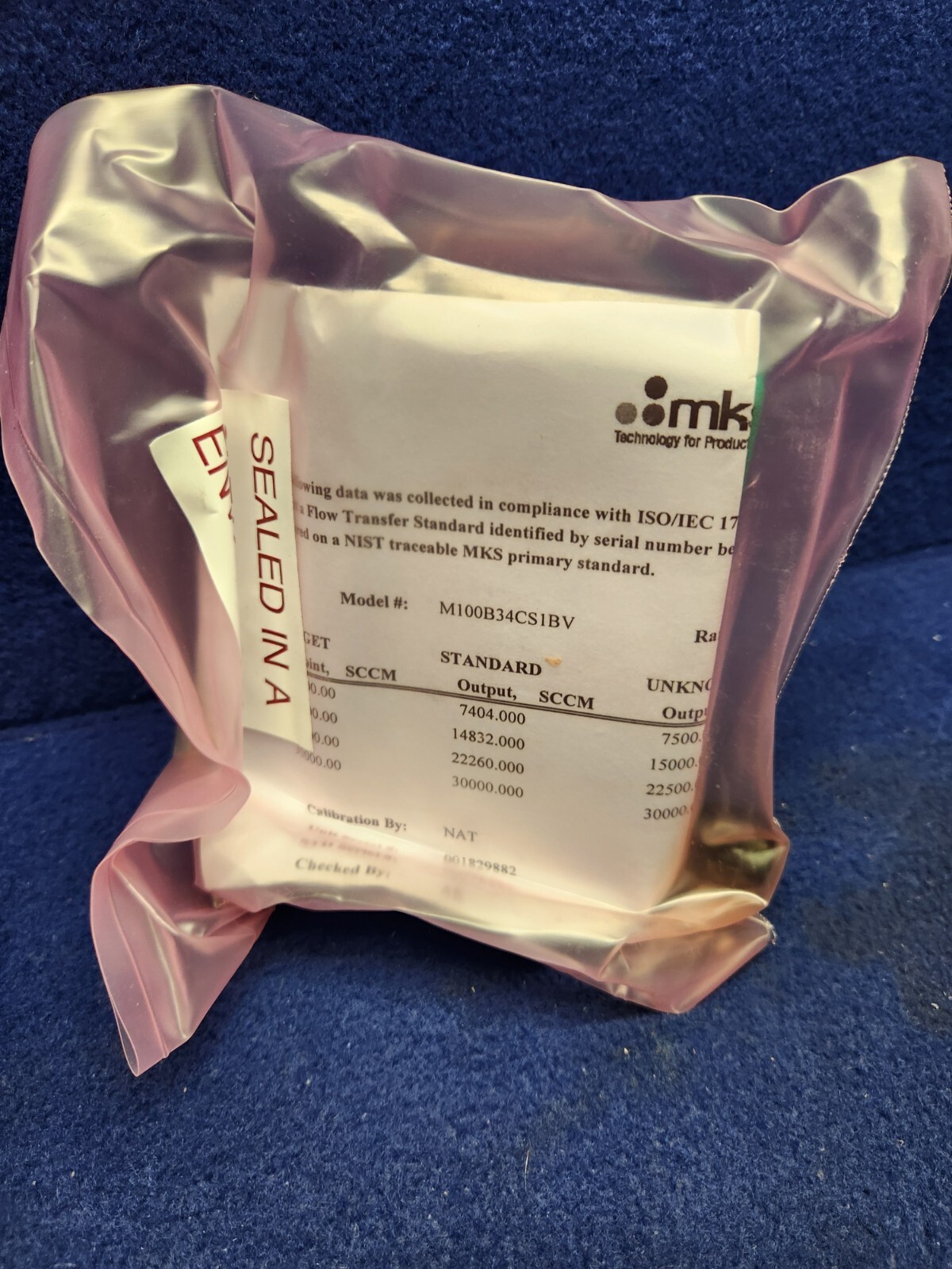 MKS INSTRUMENTS M100B34CS1BV N2, 3000 SCCM, MFC Mass Flow Controller