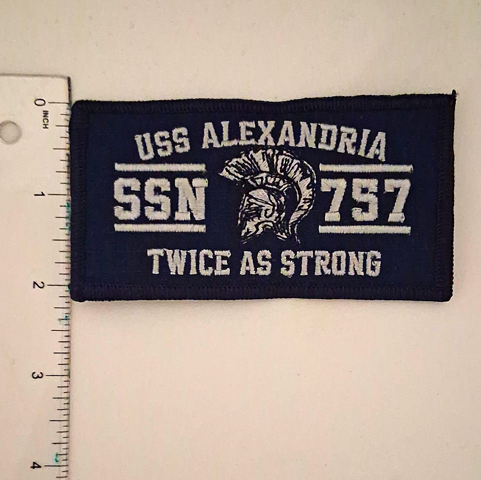 USS Alexandria SSN-757 Navy 2POC Patch "Twice As Strong" Militaria