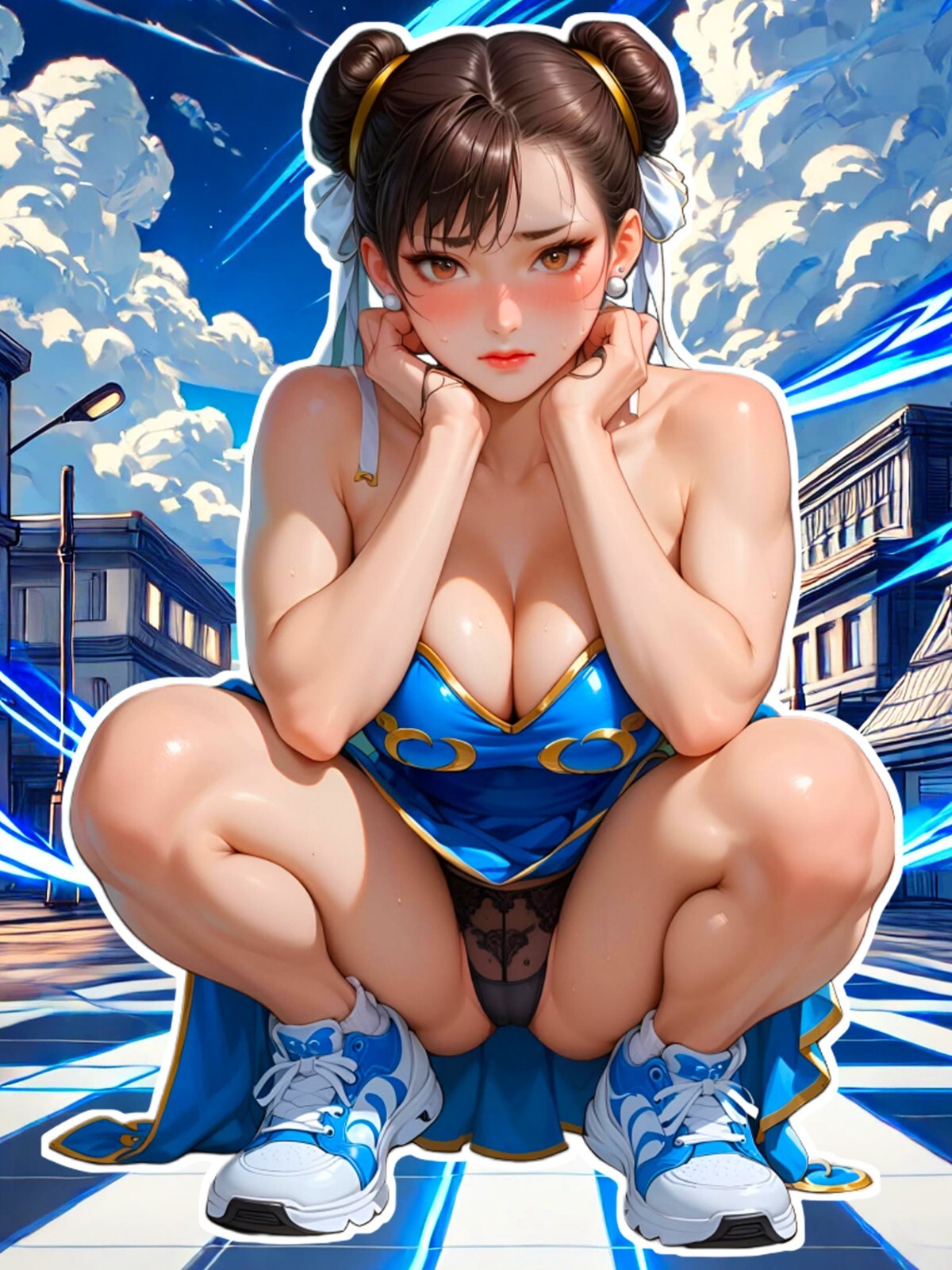 Anime Waifu Street Fighter Chun Li NSFW Vinyl Sticker 6"