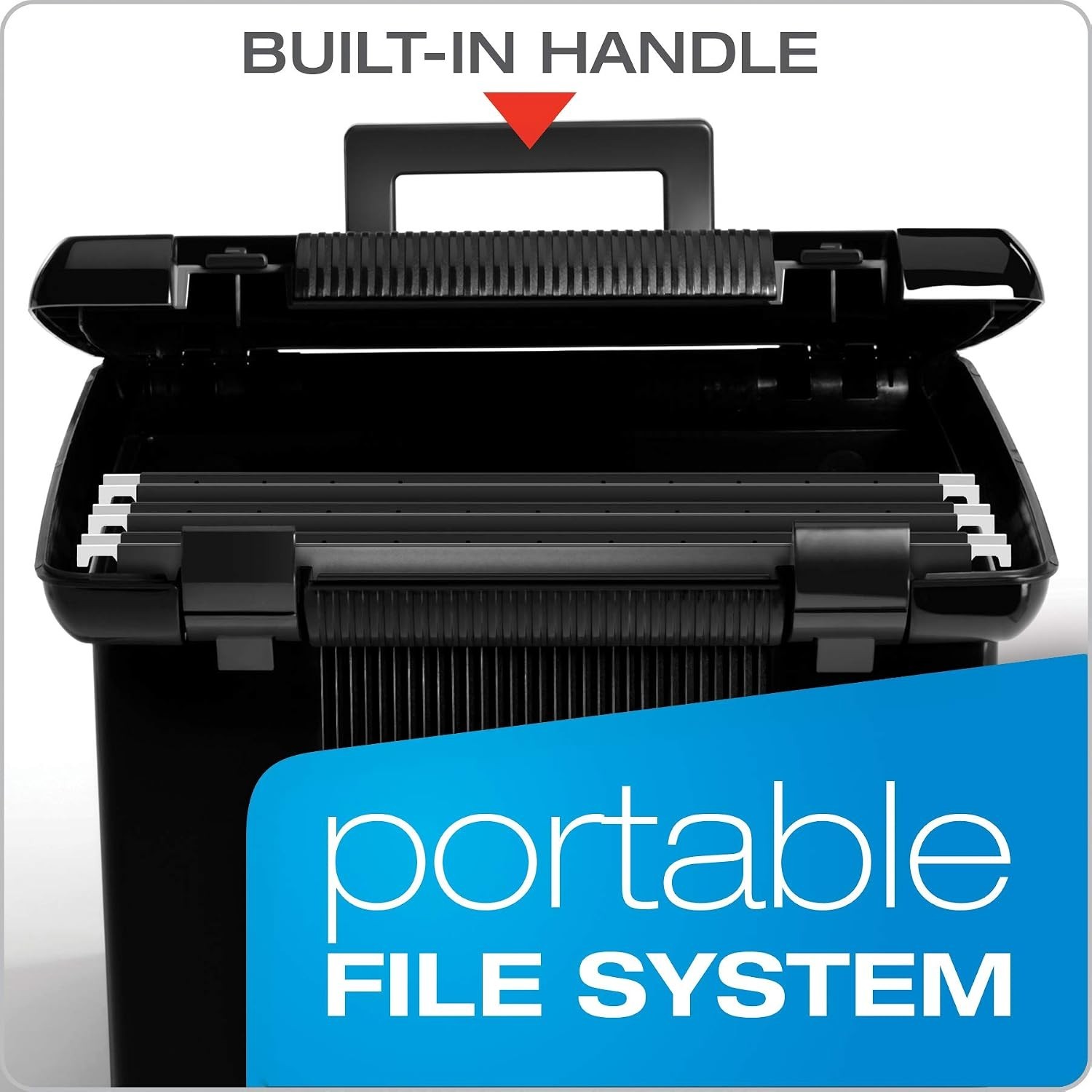 Portable File Box with File Rails, Simple Document Storage, File Bin for Home...