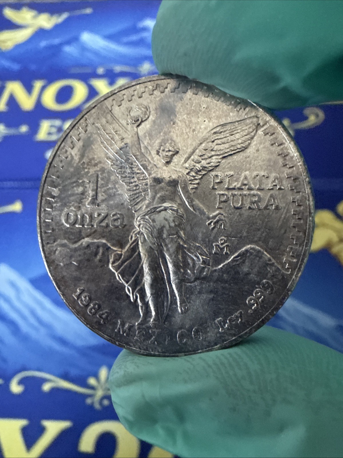 1984 Toned 1oz Silver Mexico Libertad Beautifully Crazy Toned Front & Back Lib