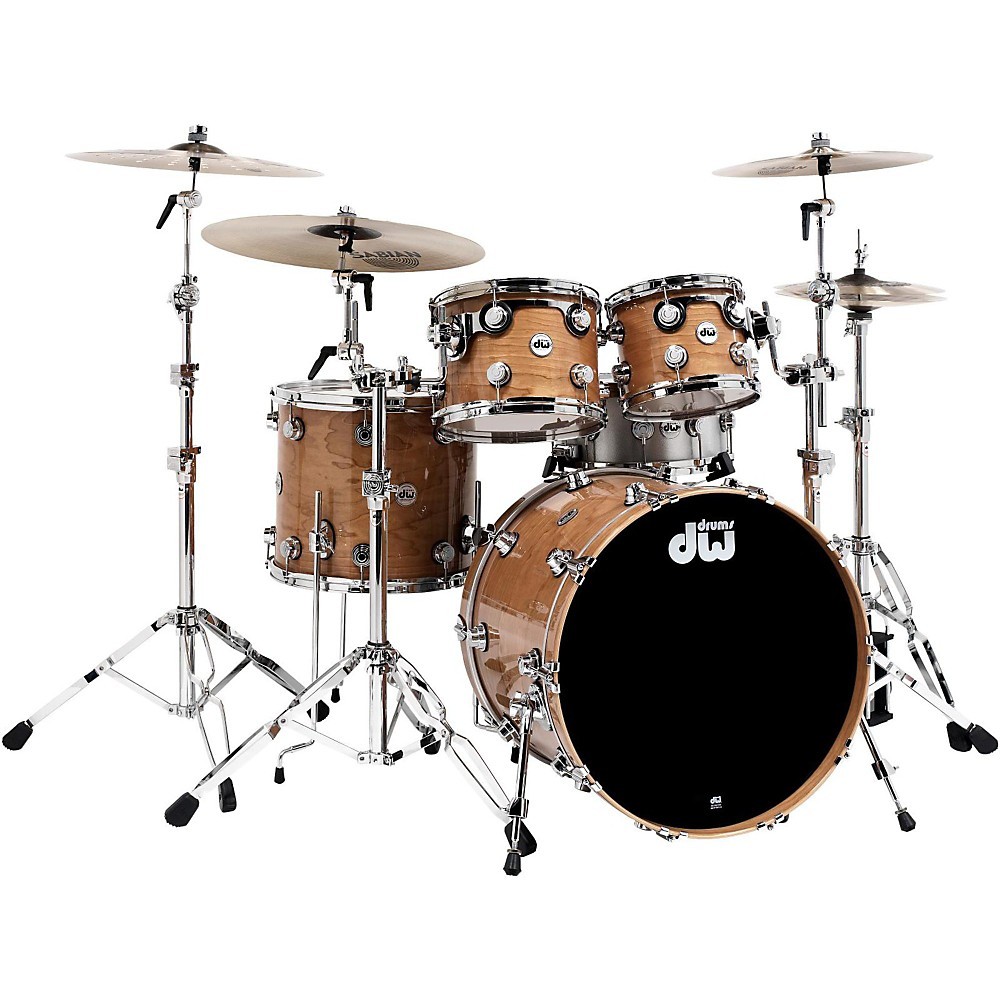 DW Collectors 4-Piece All Cherry Lacquer Custom Shell Pack Natural Chrome Hrdwre