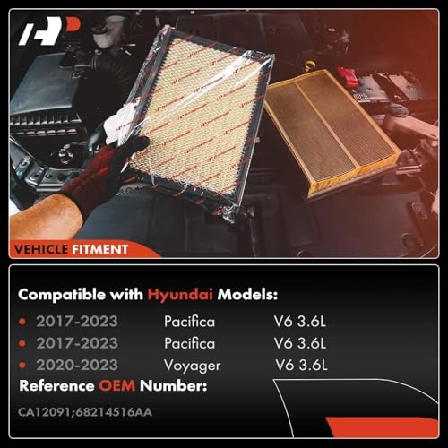 Engine Air Filter Compatible with Chrysler Pacifica 2017-2023 3.6L Flex/Gas,