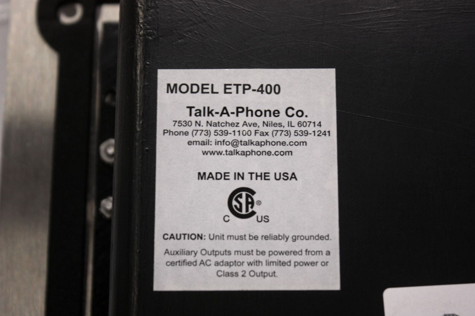 Untested * Talk-A-Phone ETP-400 Intercom Panel