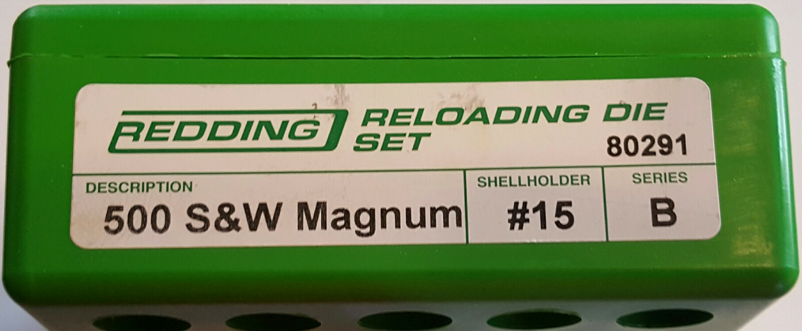 80291 REDDING 2-DIE FULL LENGTH 500 S & W MAGNUM DIE SET - BRAND NEW - FREE SHIP
