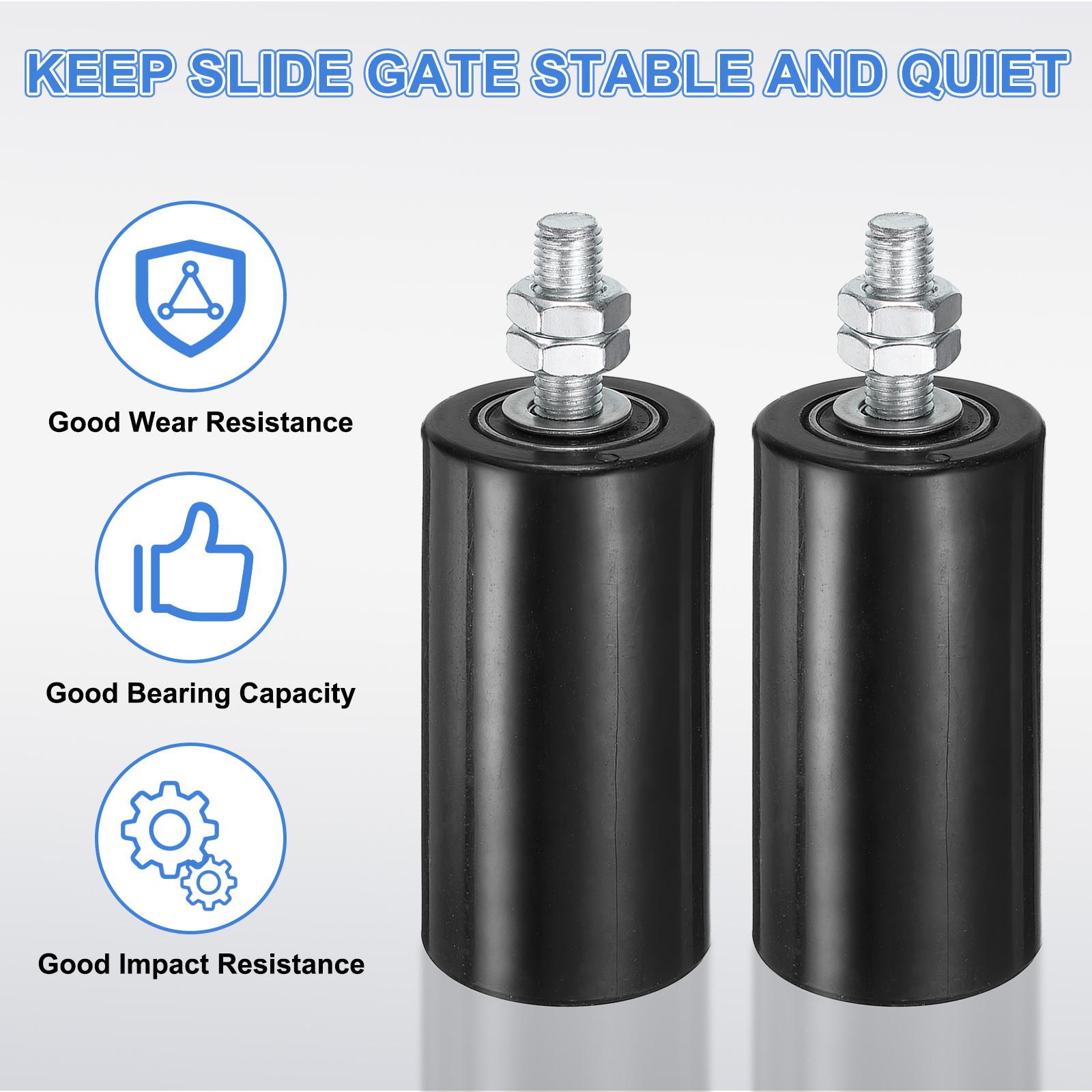 4Pcs 4" Nylon Slide Gate Guide Roller Sealed Ball Bearing