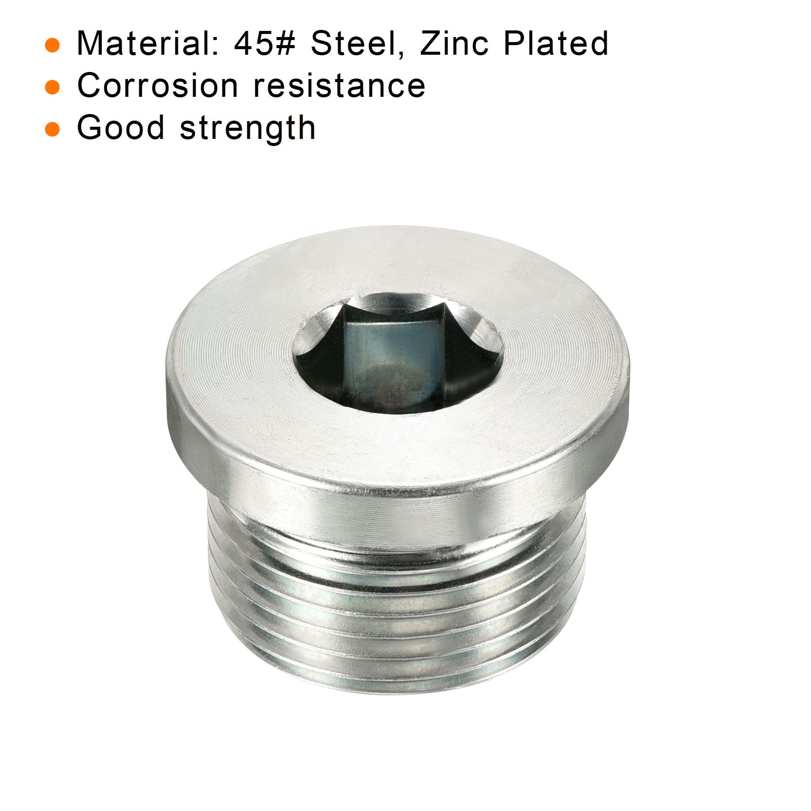 G3/4 Hex Head Pipe Fitting Plug, Male Thread 45# Steel Plug