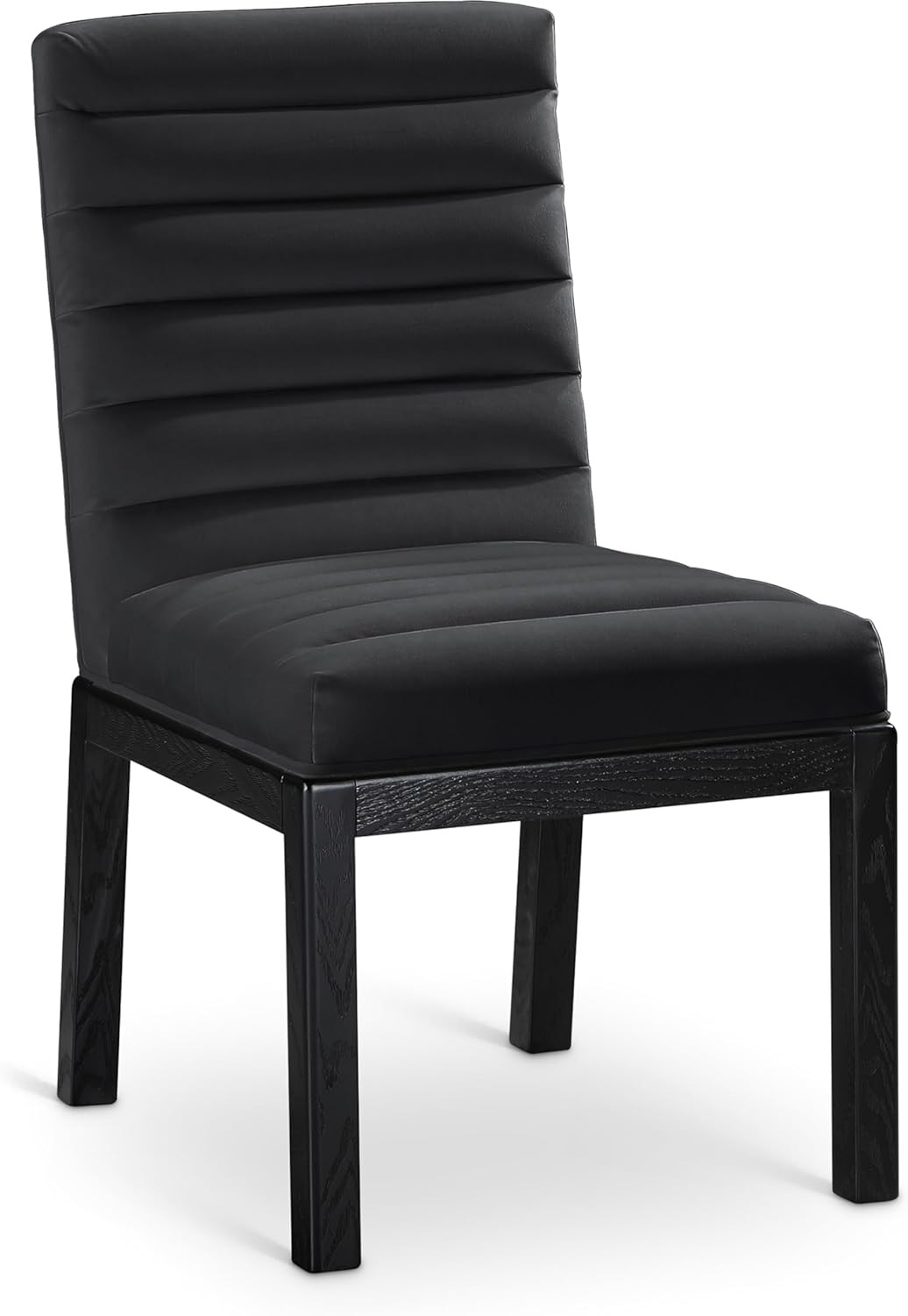 Evelyn Black Velvet Dining Chair with Sturdy Ash Wood Legs