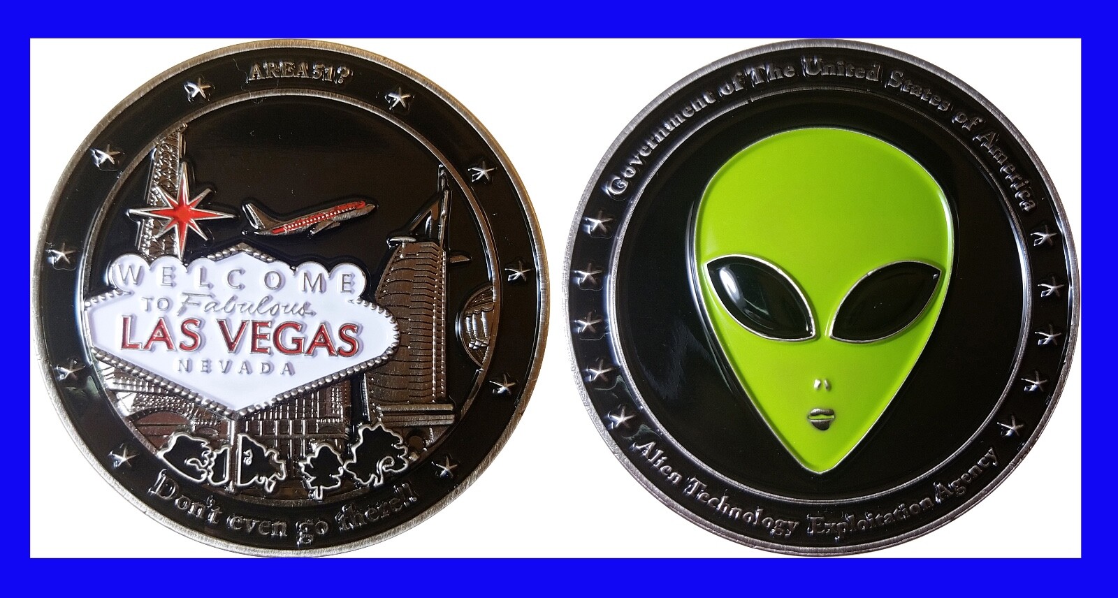 Las Vegas Alien Area 51 Nevada Challenge coin Janet Air Groom Lake OCPM 20