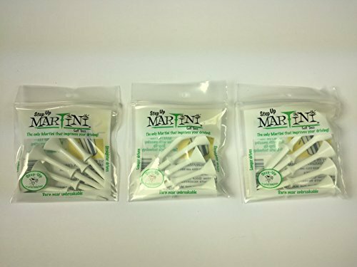 Martini tees, WHITE,  3 1/4" STEP DOWN TEES,(5-TEES IN BAG) (3-PACK SPECIAL),