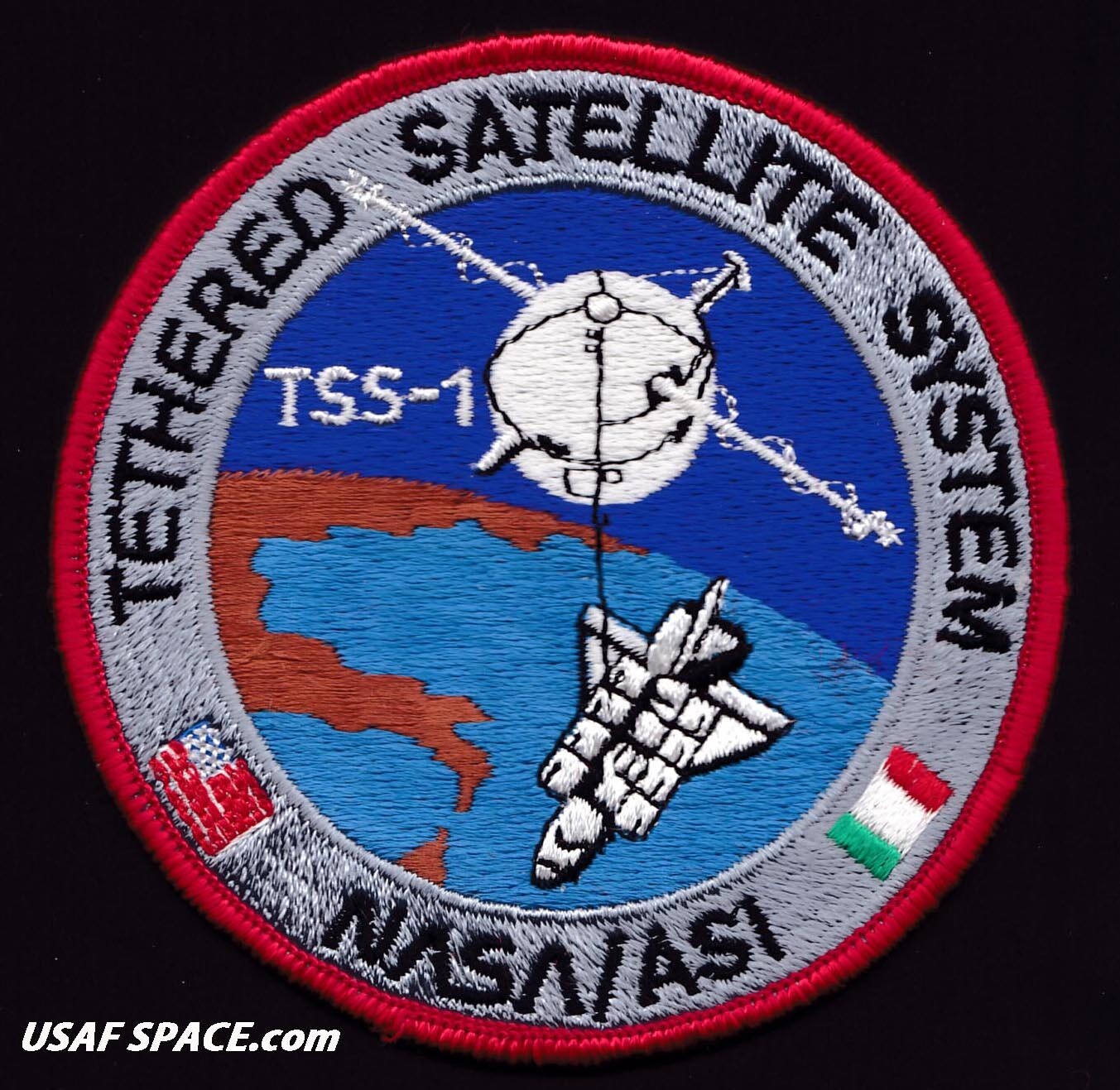 Authentic TETHERED SATELLITE SYSTEM -TSS-1- NASA-ASI SHUTTLE SPACE Mission PATCH