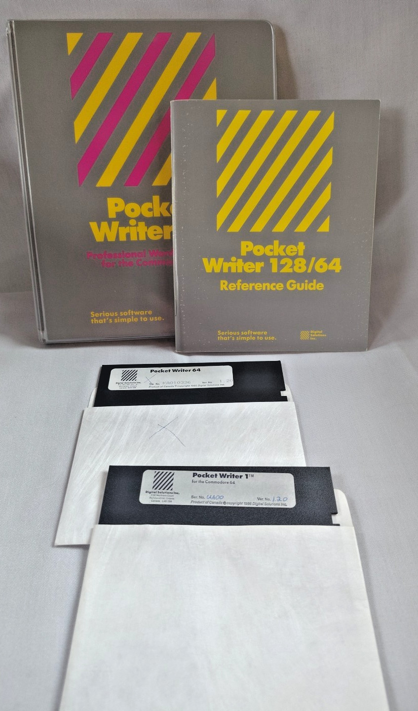 Commodore 64 Pocket Writer 64 Disks And Reference Guide
