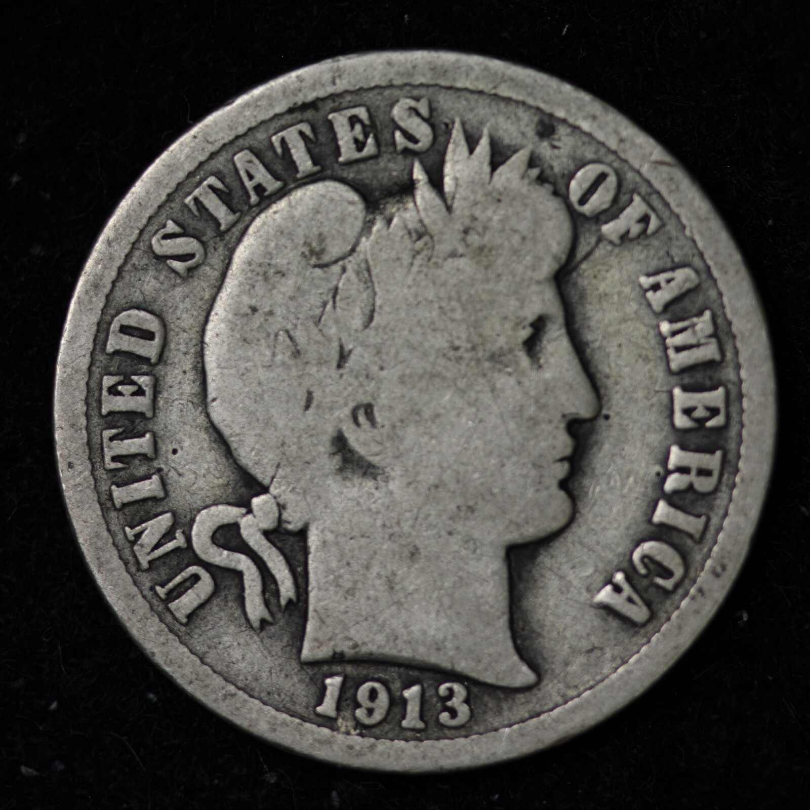 1913 Barber Silver Dime B135