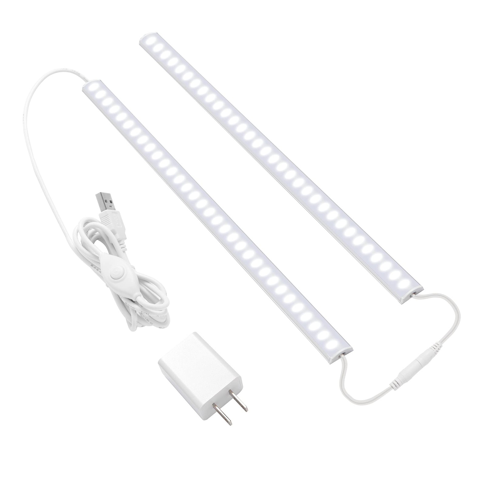 2 Pack 12 Inch Under Cabinet Light Bars Linkable LED Lights for Kitchen Desk