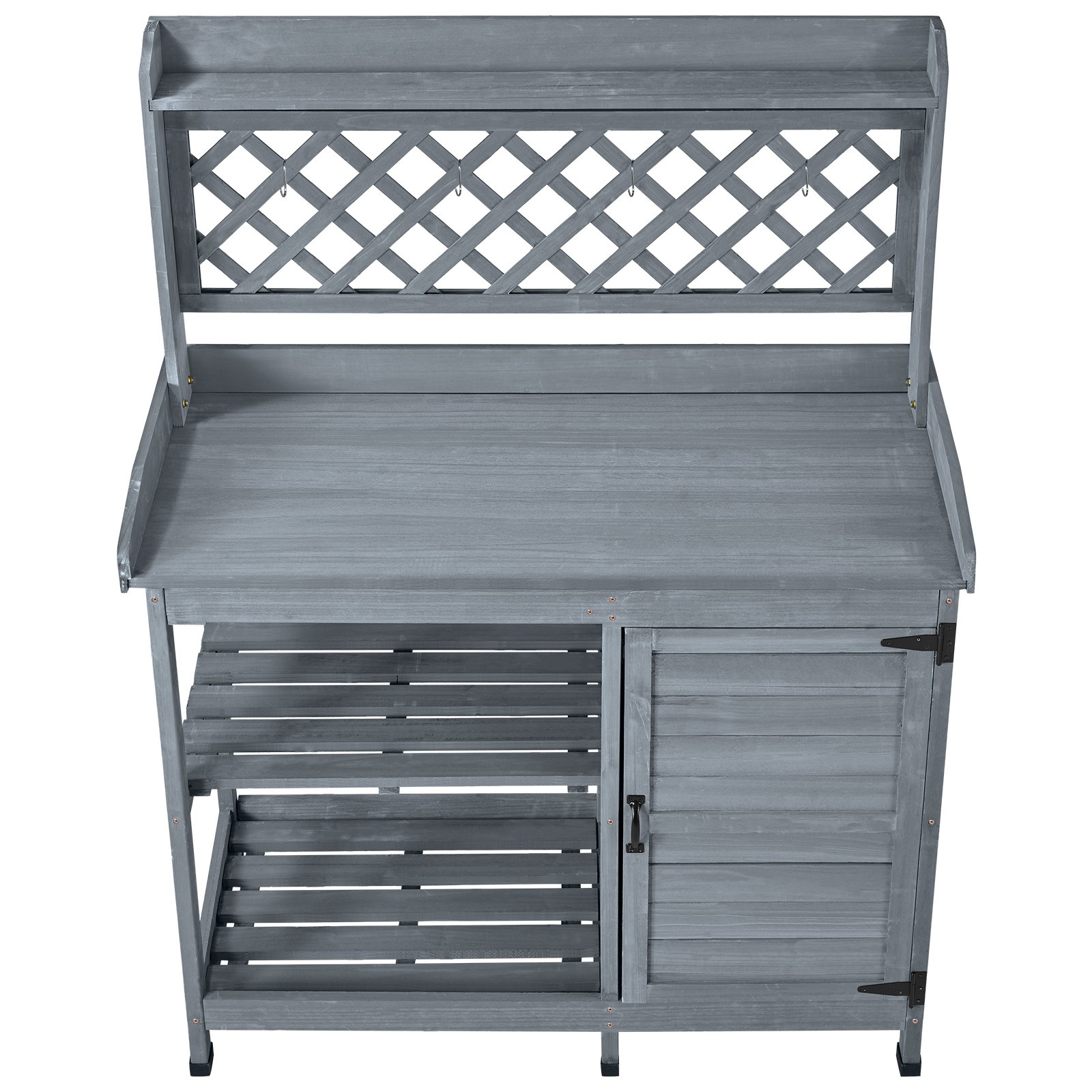 Uimoso Outdoor Wooden Gardening Table with Storage and Shelves