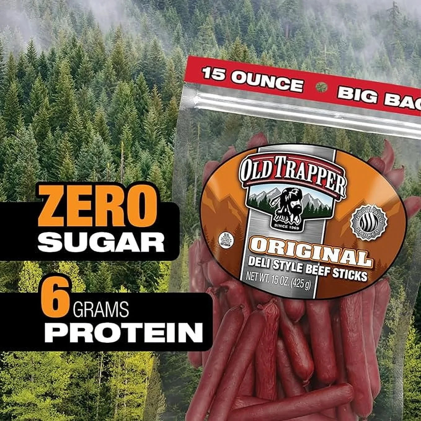 Old Trapper original Beef stick 15oz Resealable Bag...
