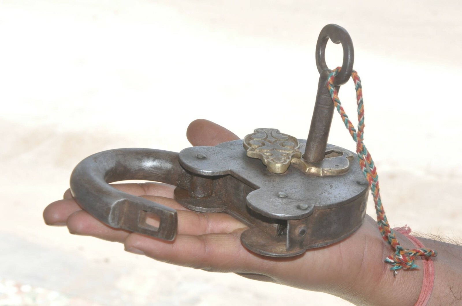Vintage Iron Handcrafted Unique Shape Solid Iron Padlock