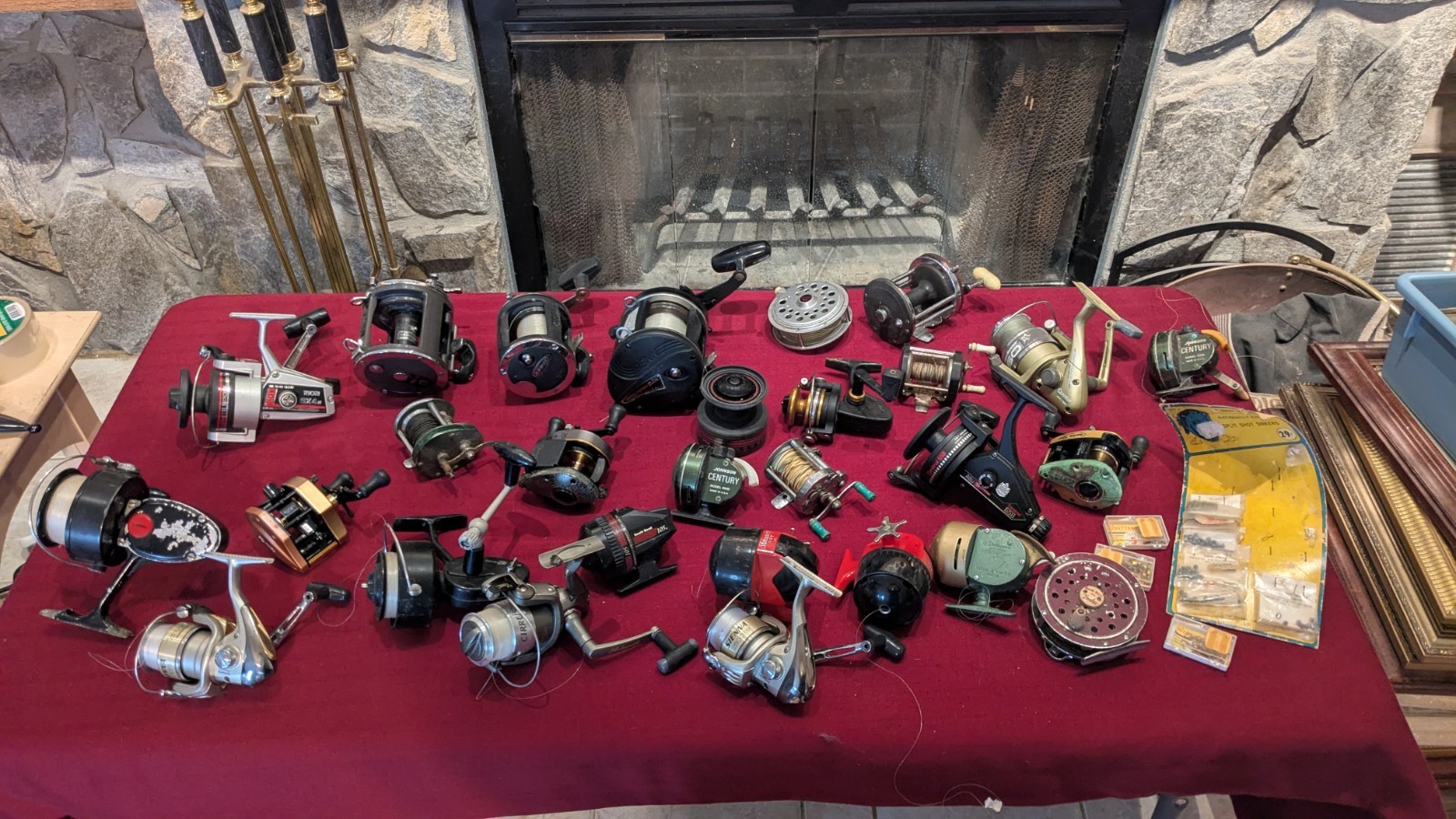 Large Lot Of  27 Vintage Fishing Reels/ Spool, Many Working/Some For Restoration