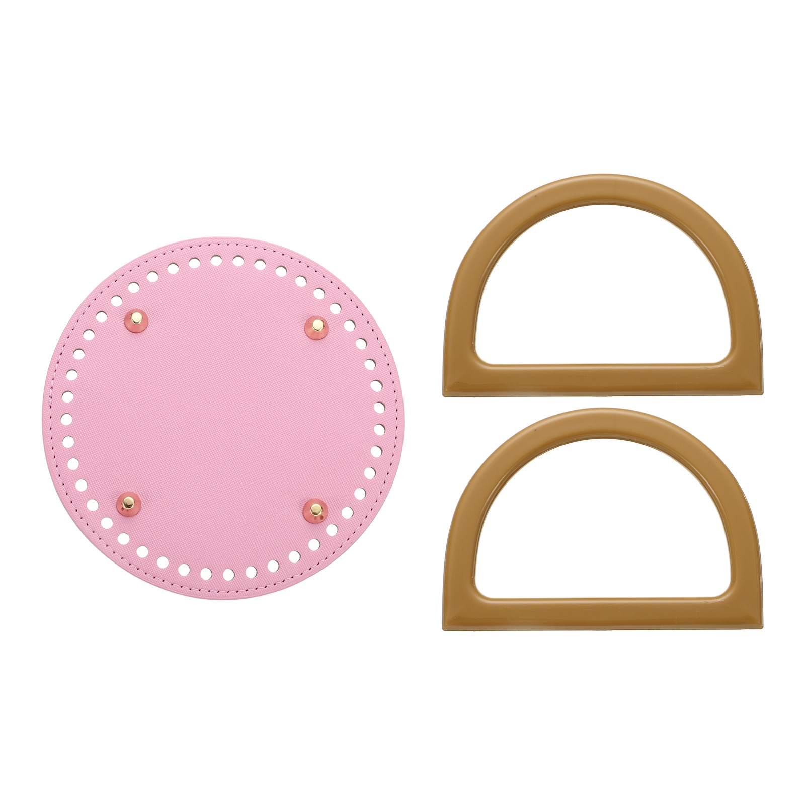 Bag Bases for Crochet 5.9" x 5.9" Round Bag Bottom Shaper Handle Pink