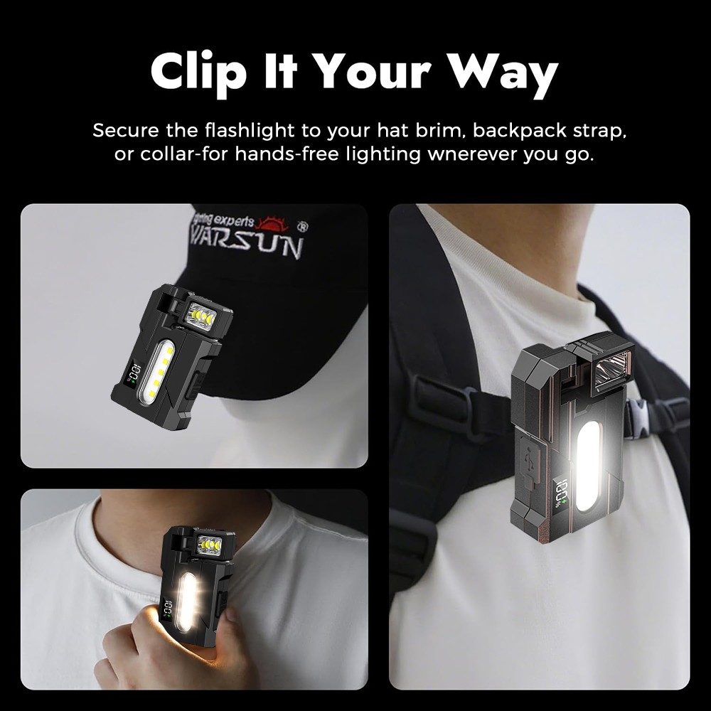 COB LED Work Light Car Mechanic USB Rechargeable Flashlight Torch Lamp Magnetic