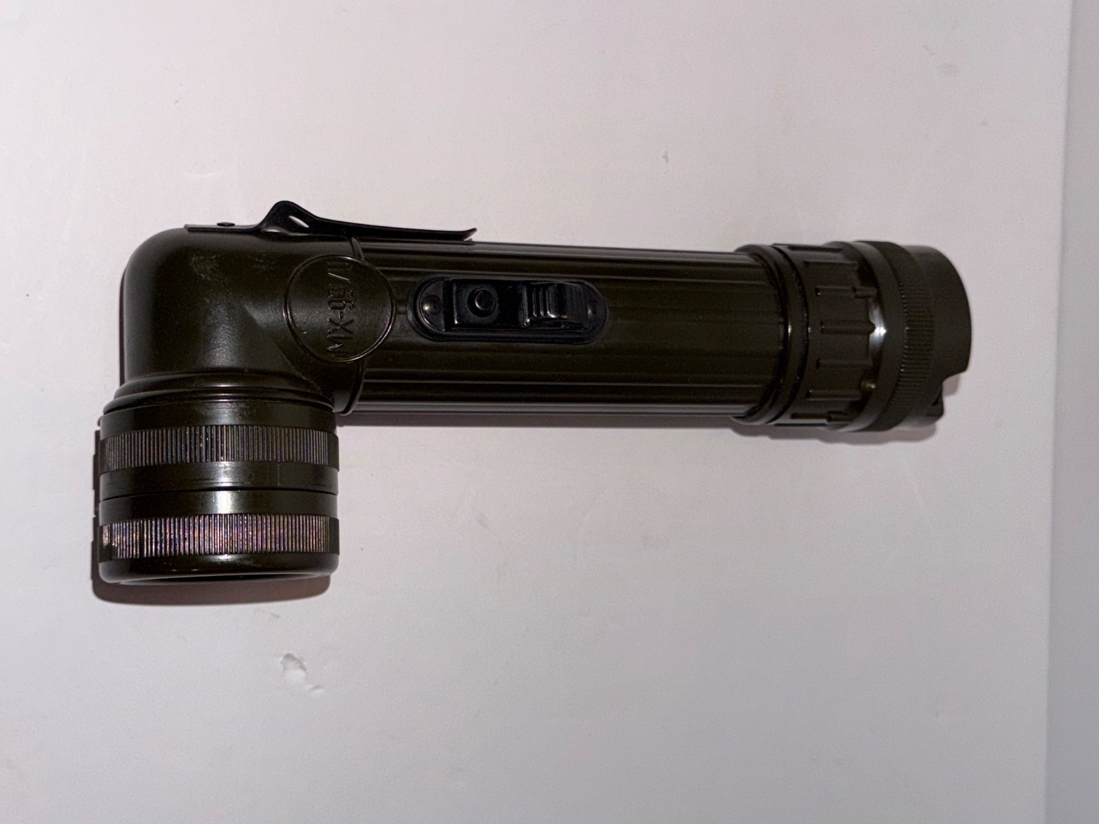 Vintage US Army Angle Head Olive Green Flashlight Model MX-991/U by BRIGHTSTAR