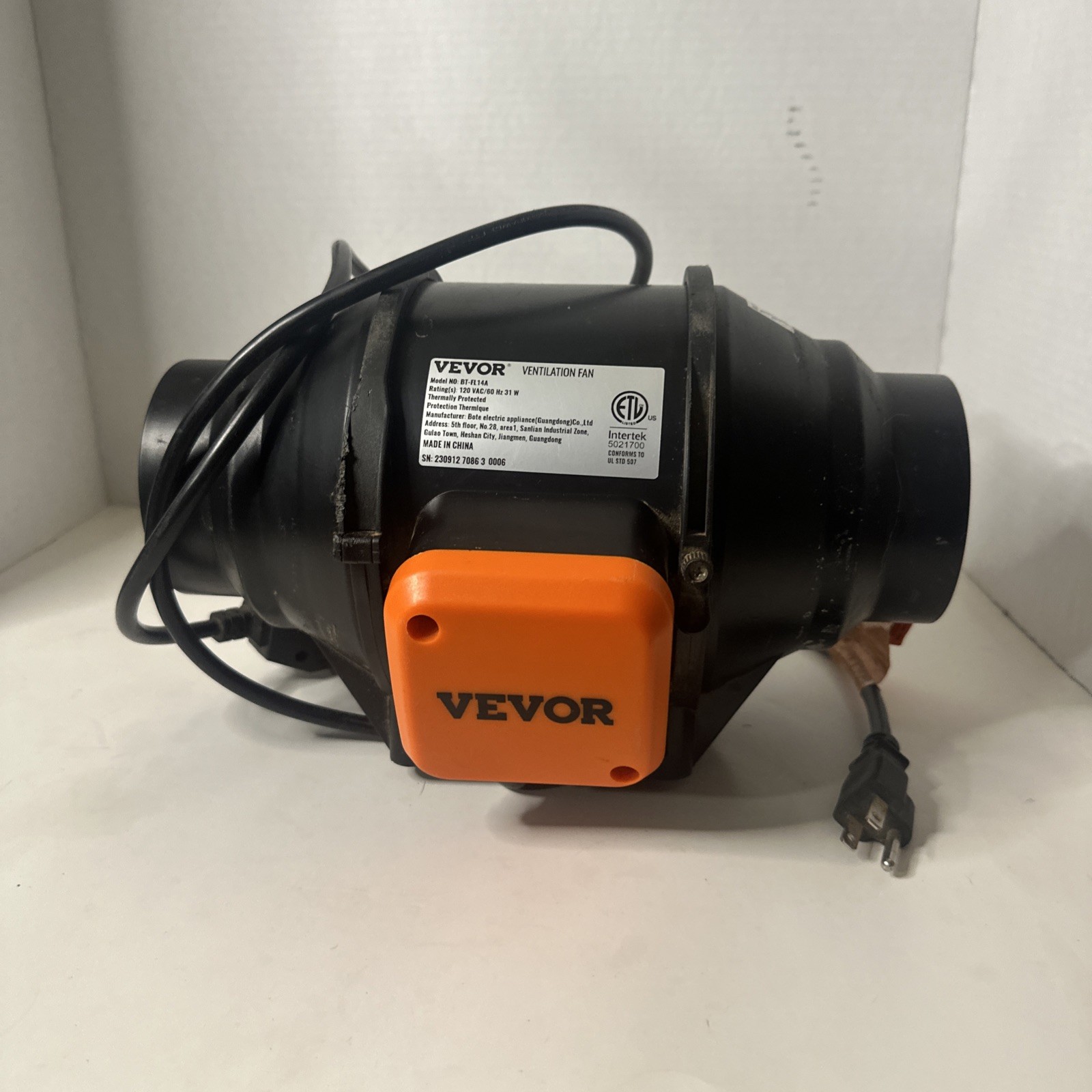 VEVOR 4 Inch Inline Duct Fan HVAC Exhaust Blower Kit AC Variable Speed Control
