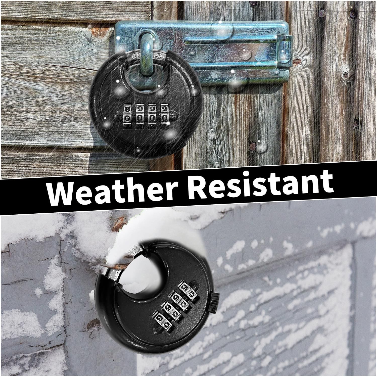 Socpuro 2Pack Combination Lock, 4 Digit Disc Padlock with Hardened Black