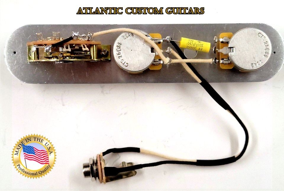 Telecaster 3 Way Wiring Harness CTS Pots, Centralab Switch, Mallory .047uf Cap