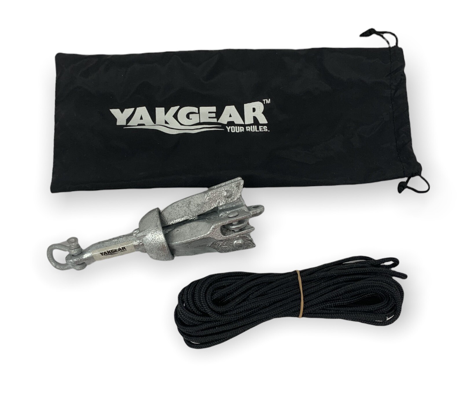 YakGear 1.5 lb Heavy Duty Galvanized Folding Grapnel Anchor w/ Rope New