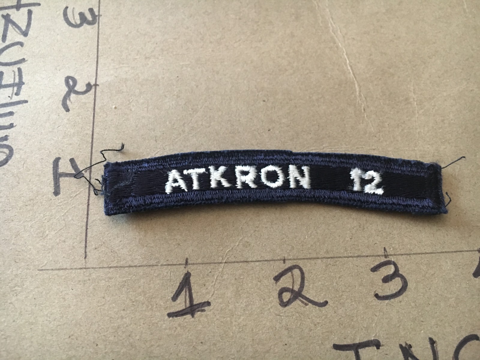 US NAVY SHOULDER STRIP TAB *** rocker *** Patch Atkron 12