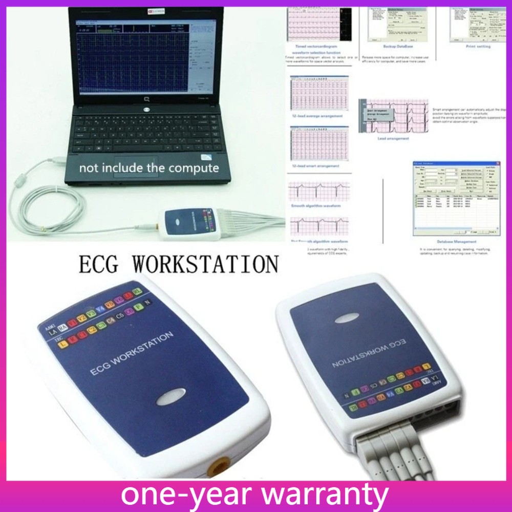 RR8000G Workstation 12 Lead Rest PC Based Portable ECG Machine System