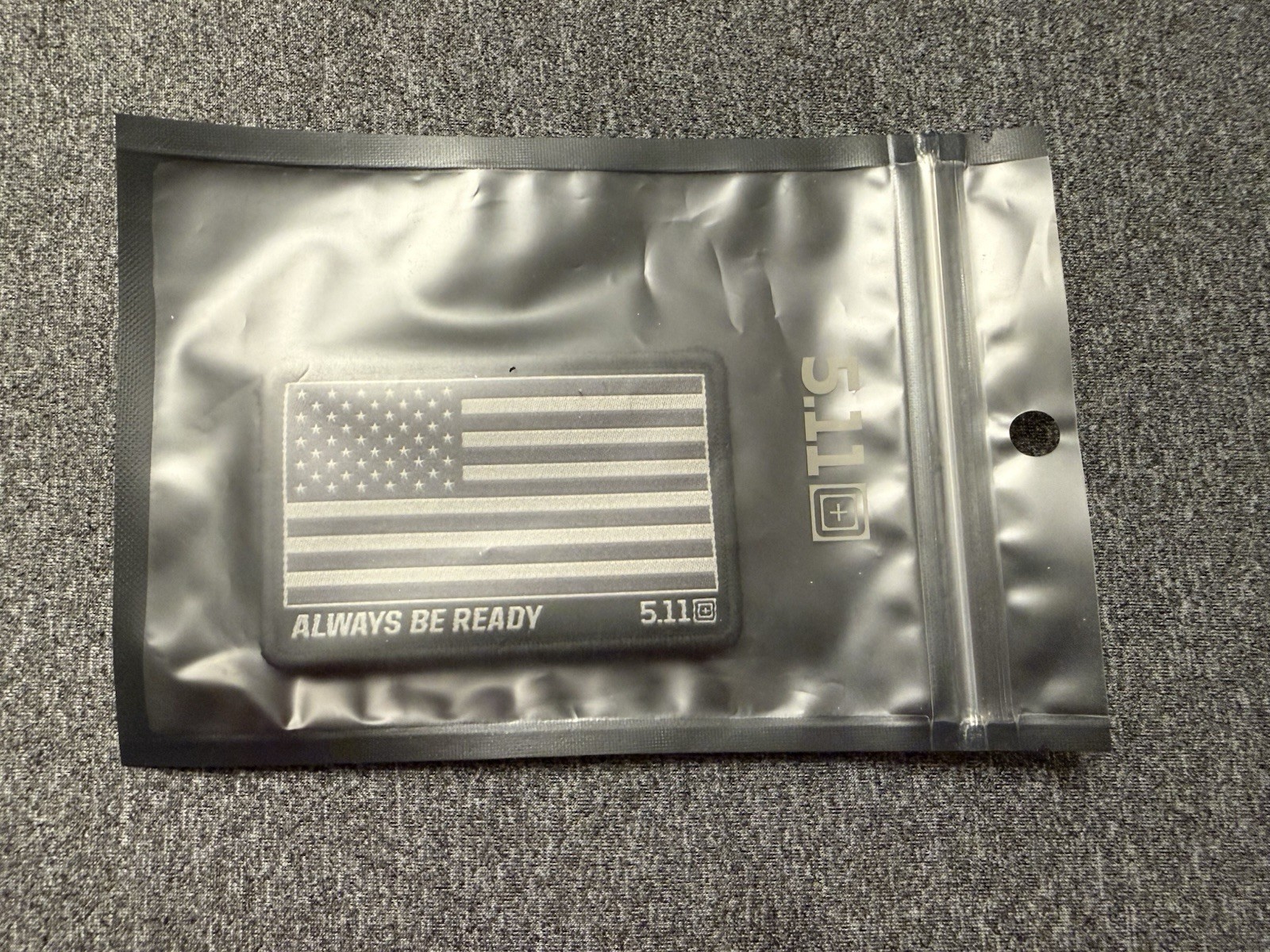 5.11 Tactical American Flag Patch - Double Tap Color (Dark Gray) - Patriotic