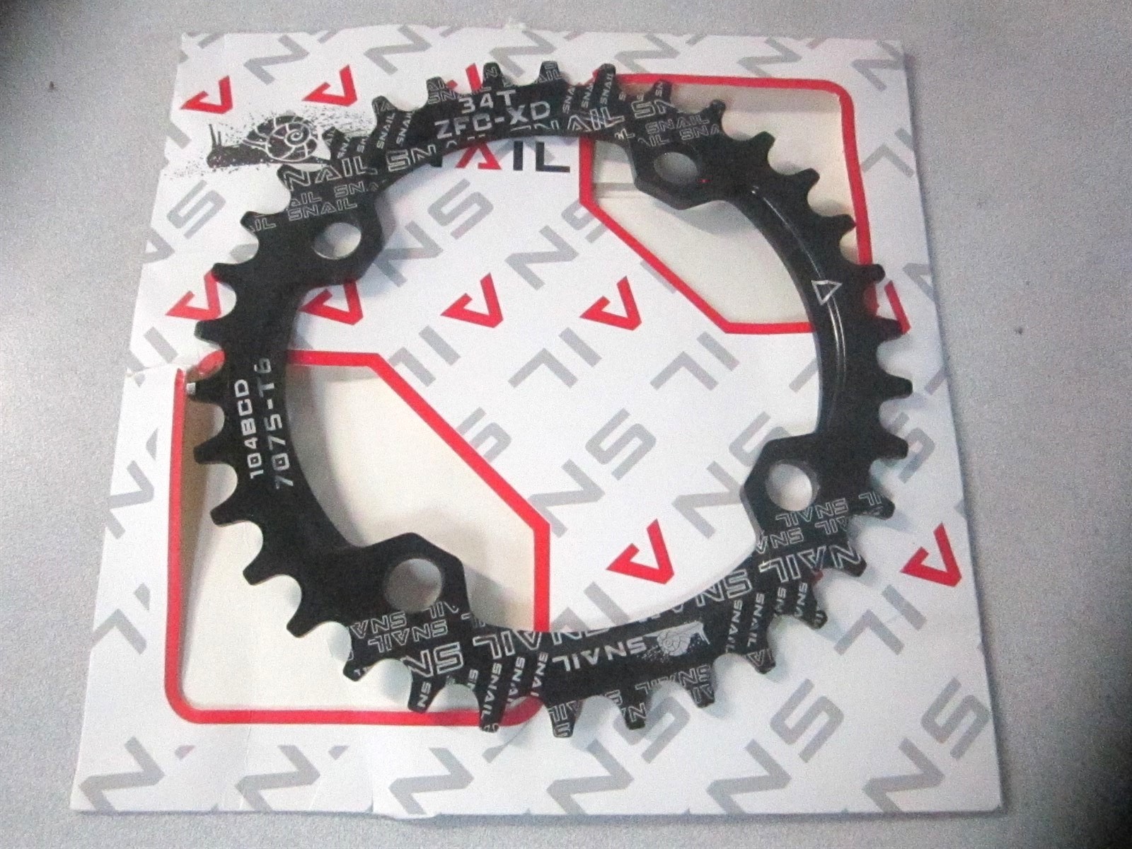 Snail (ZFC-XD) 34T Black Alloy 96BCD Narrow Wide N/W Bike Chainring