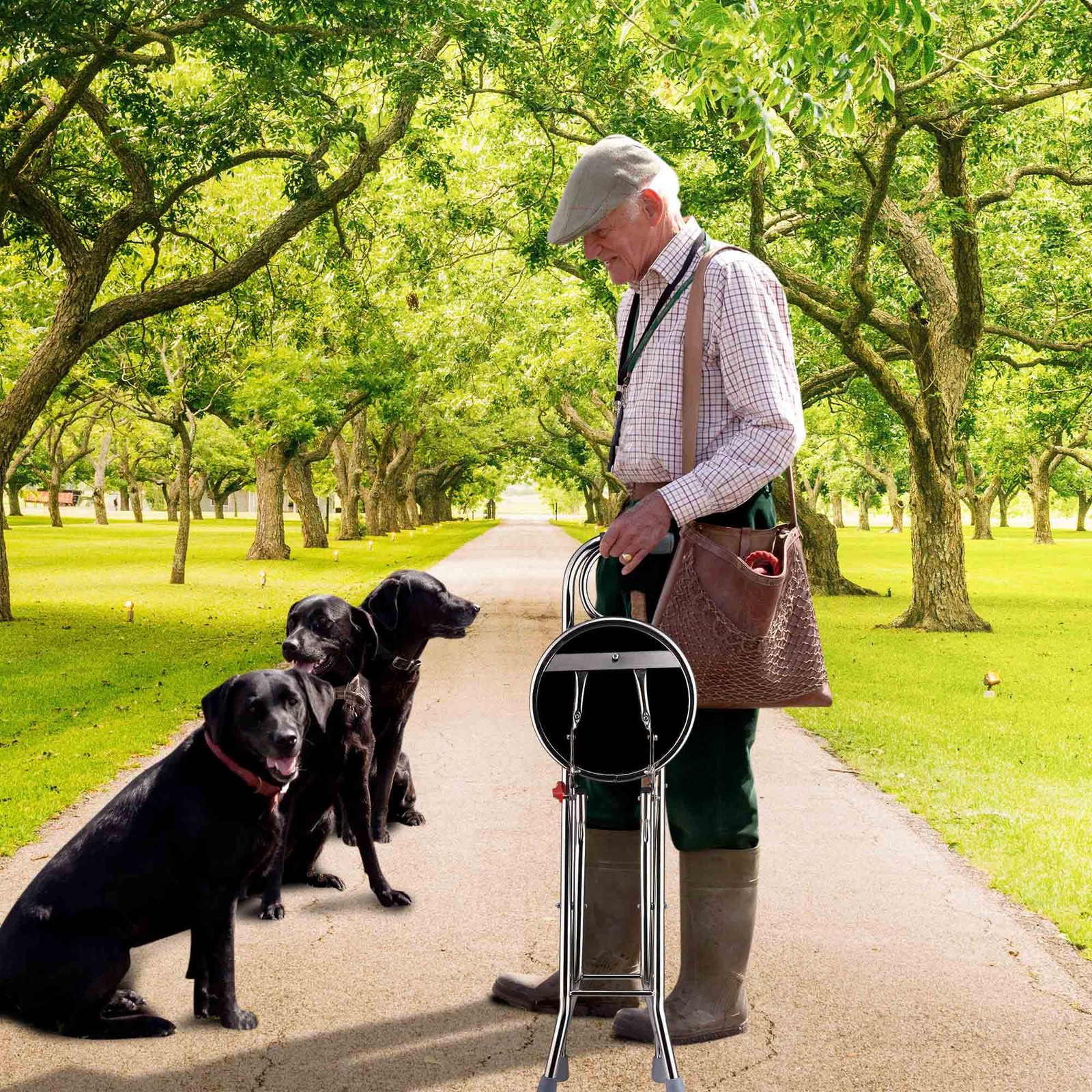 Walking Stick with Seat Folding 2in1 Chair Cane Portable Elders Travel Camp Care