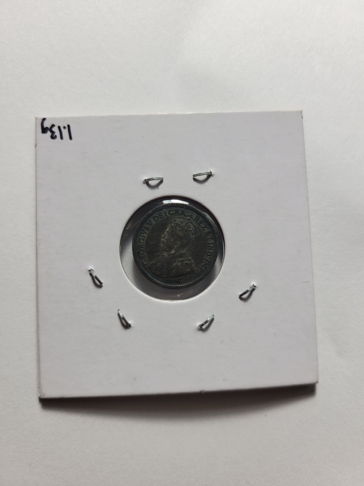 1917 Canada 5 Cents - 92.5% Silver - Foreign Coin - KM# 22