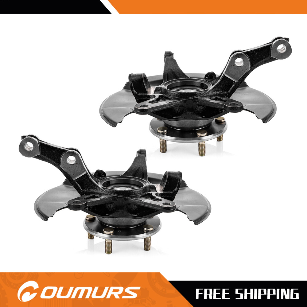 Pair Front Steering Knuckle & Wheel Hub Bearing for 2006 - 2011 Honda Civic F&R