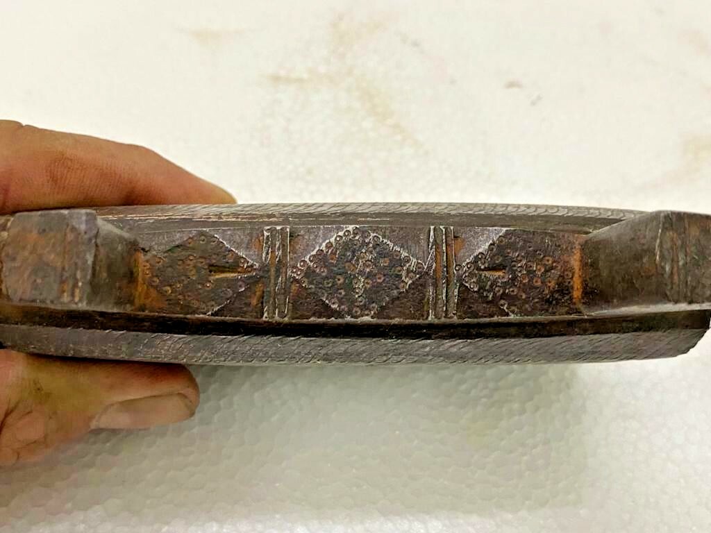RARE OLD VINTAGE HAND-MADE IRON FINE ENGRAVED SOLID HEAVY STRIP SYSTEM PADLOCK